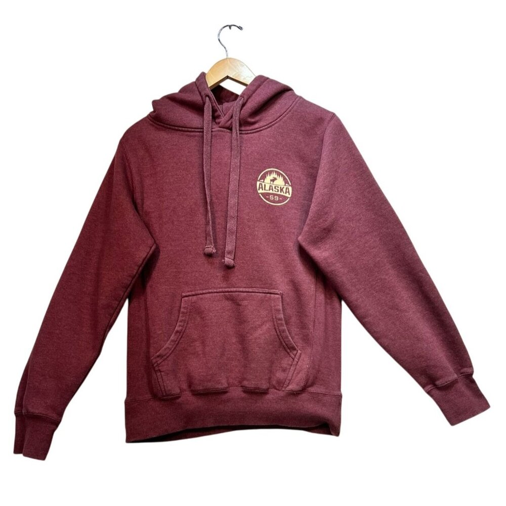 Artisans Mens Hoodie Sweatshirt Size S Burgundy Alaska 59 Pullover Casual Active